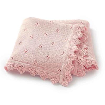 Couverture bébé douce tricot rose Dentelle de Nuage