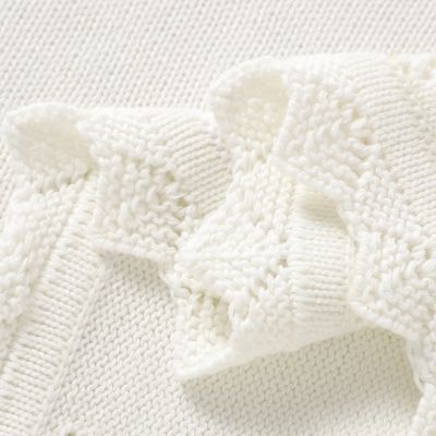 Couverture bébé douce tricot sur motifs Dentelle de Nuage