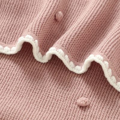 Couverture bébé douce tricote rose détail La Maillette