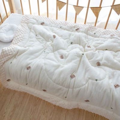 Couverture bebe moelleuse douce brodée tête ours SweetSleep