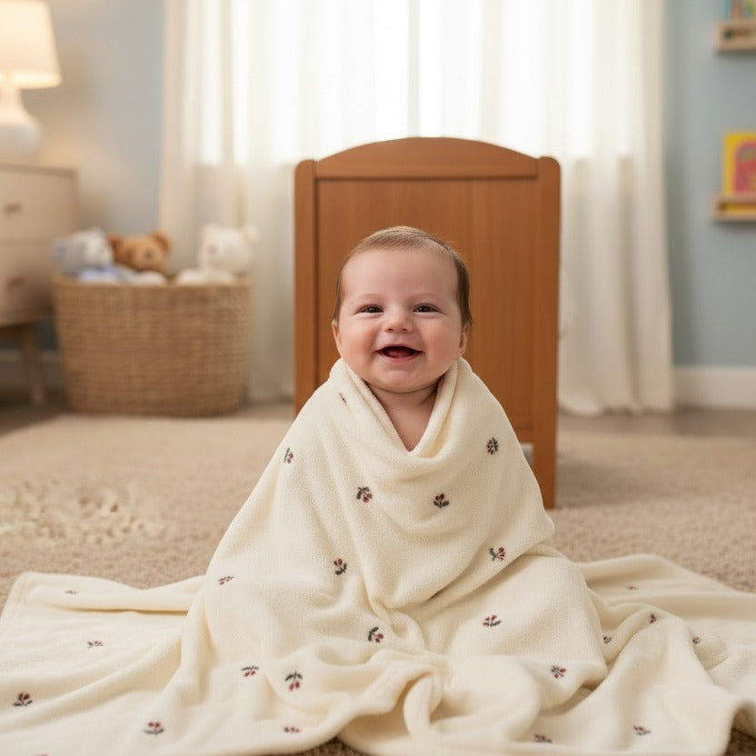 couverture bébé souriant polyvalente douce Douceur Apaisante