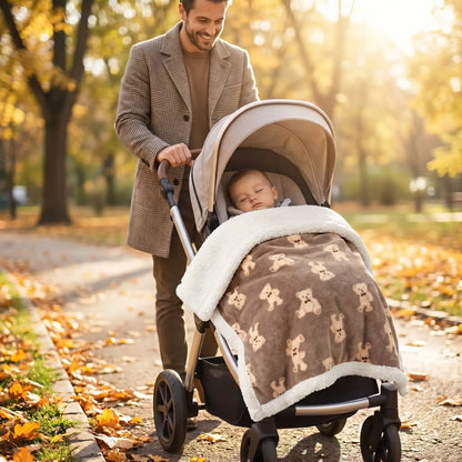 couverture chaude bebe idéale pour sortie - double sherpa