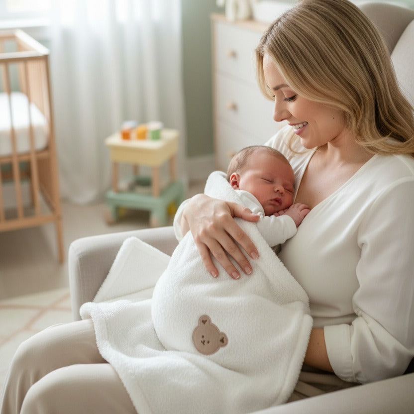 couverture douce bebe cadeau naissance - Calin Flanelle