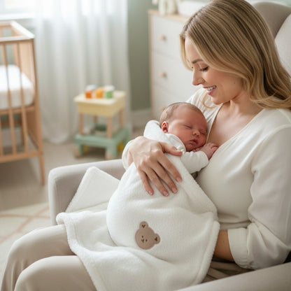 couverture douce bebe cadeau naissance - Calin Flanelle