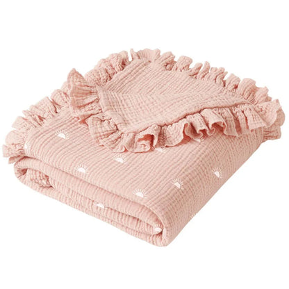 couverture douce bebe confortable motifs soleils Nuage Poudré