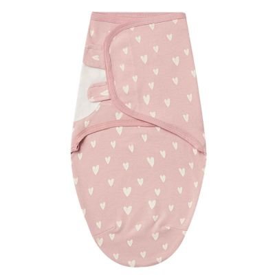 Couverture pour emmaillotage douce rose avec cœur tendresse enveloppée