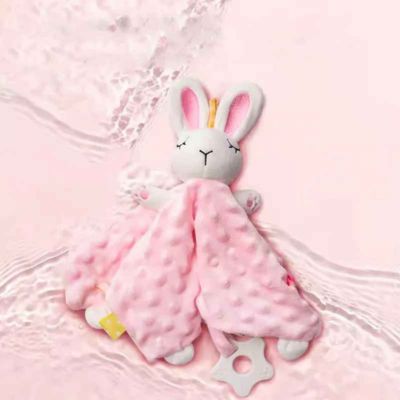 Doudou bebe doux léger lapin rose amis tout doux
