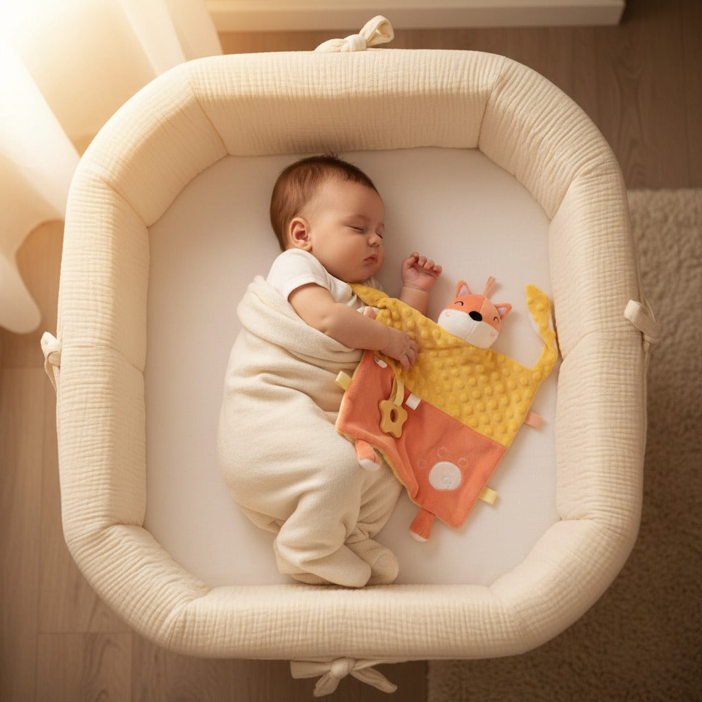 doudou bebe doux renard orange sommeil paisible Câlinou Serviette