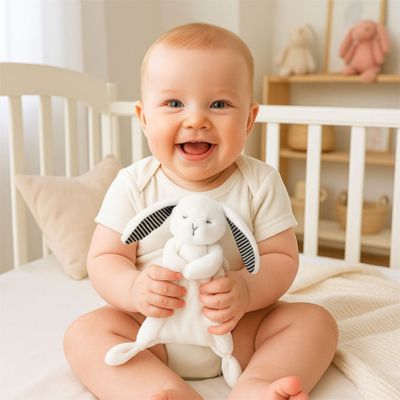 Doudou Lapin douillet apaisant LAPIN BLANC