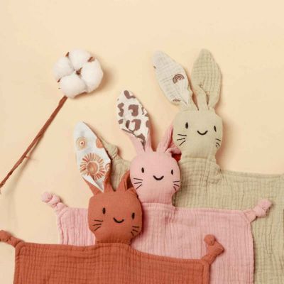 doudou lapin doux coton trois couleurs LapiLange
