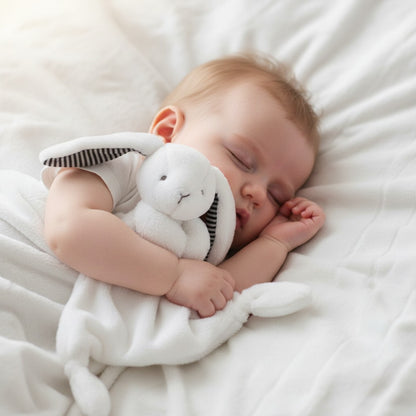 doudou lapin doux rassurant lapin blanc
