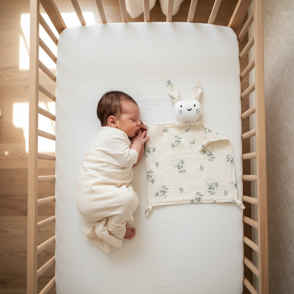 doudou lapin en mousseline sommeil paisible - Mousseline douce