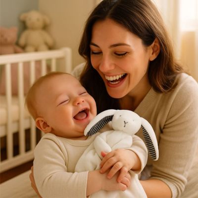 doudou lapin rassurant apaisant lapin blanc