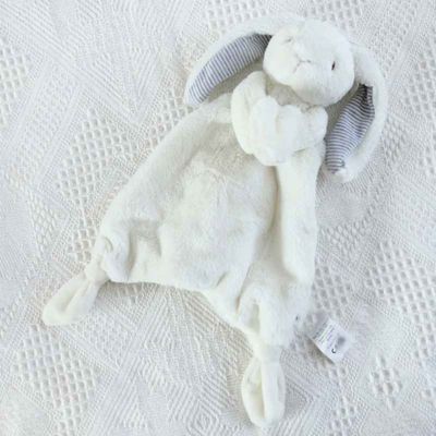 doudou lapin velouté grandes oreilles lapin blanc