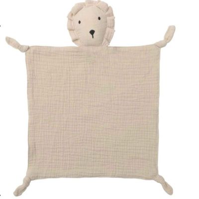 Doudou léger doux beige Lion en Mousseline