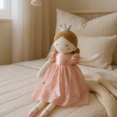 doudou mignonne avec couronne poupée câline