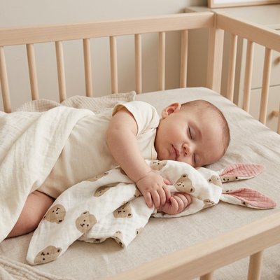 Doudou plat avec bébé qui dort paisiblement-Ultra-Doux