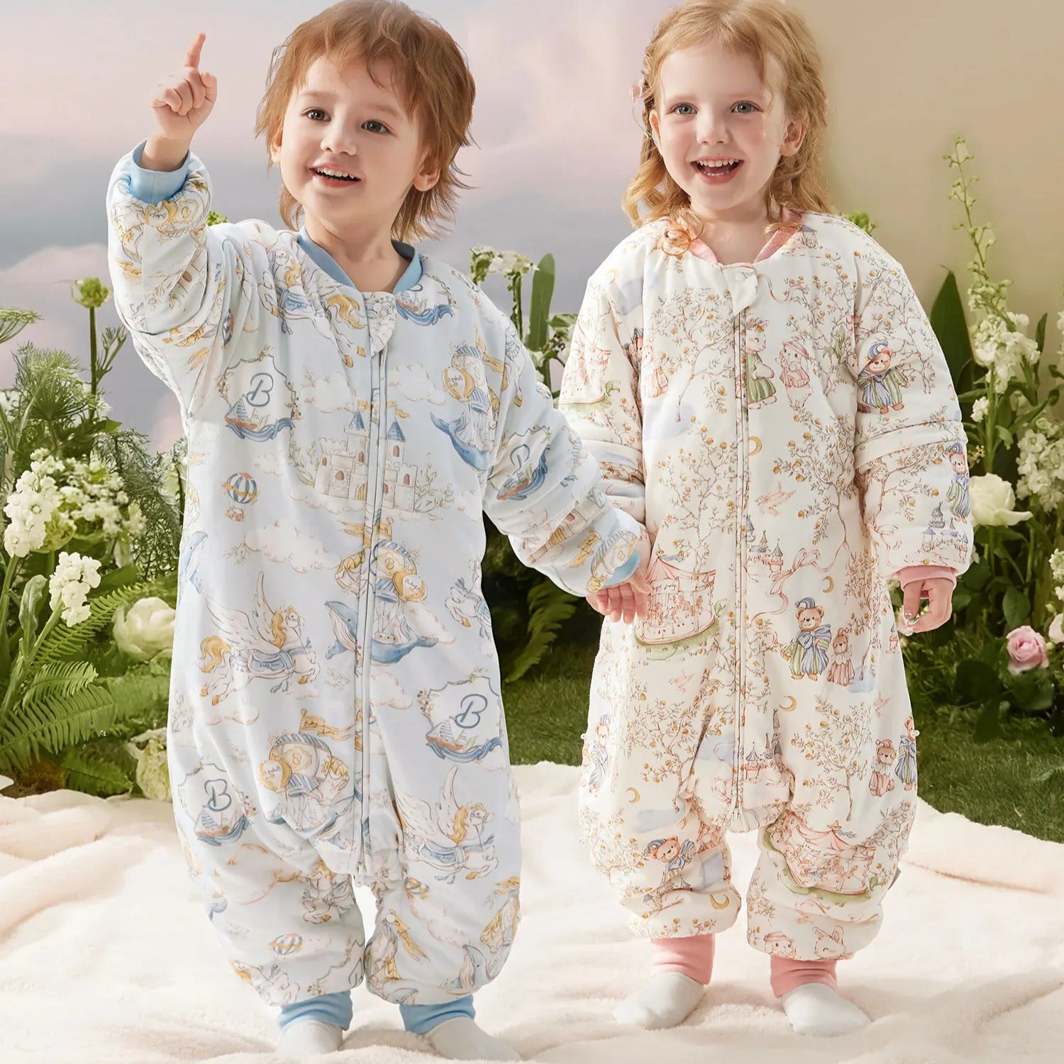 enfants souriants avec Gigoteuse a pied NuitPaisible