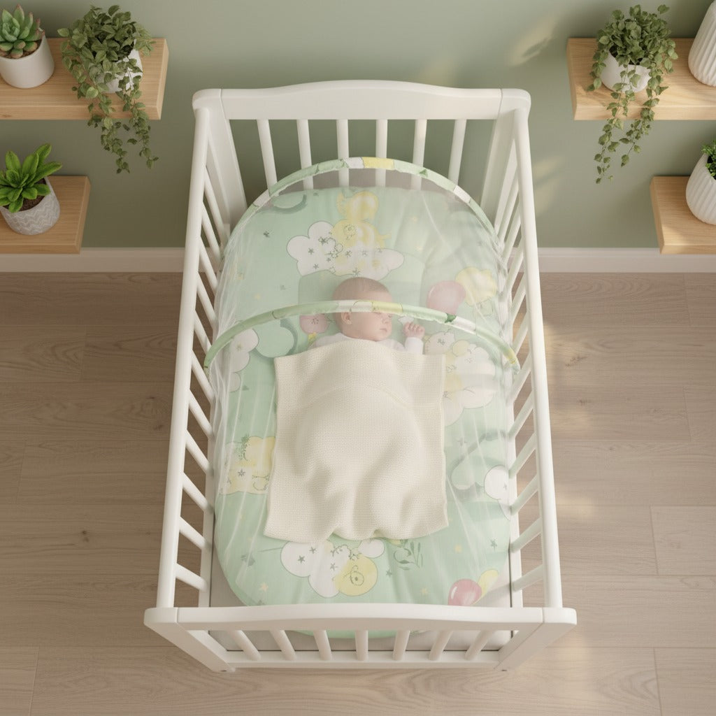 lit moustiquaire bebe vert protecteur sommeil serein NidProtect