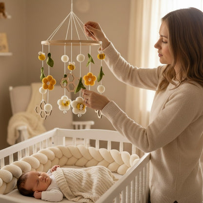 maman ajuste mobile bébé artisanal bois feutrine