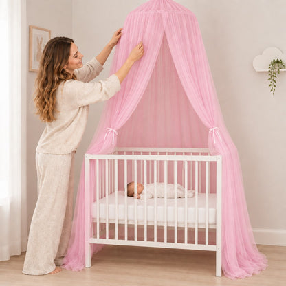 maman satisfaite ajuste ciel de lit fille rose blush