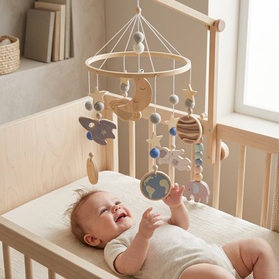 Mobile bebe avec figurines spatiales - Douce Galaxie