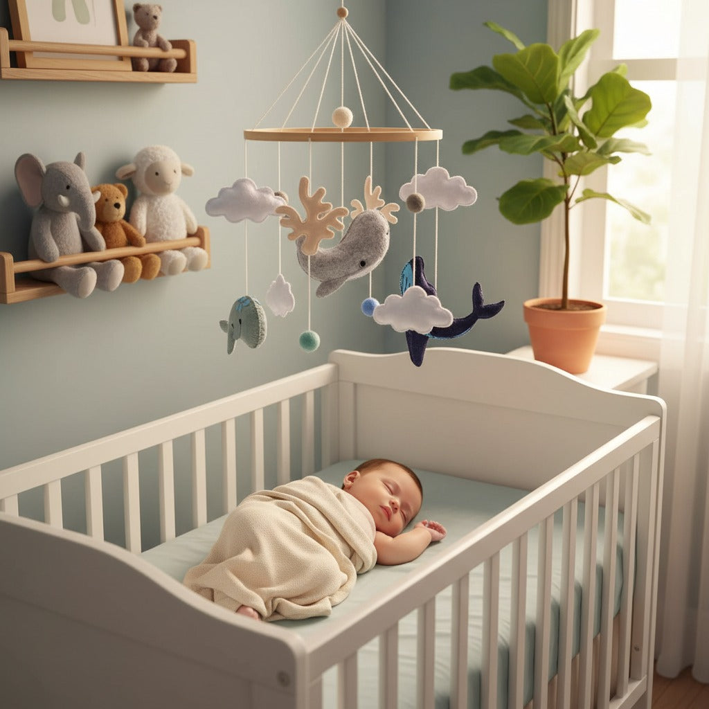 mobile bébé doux apaisant sommeil paisible Baleine