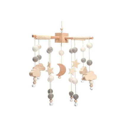 mobile bébé doux gris Planètes Éveil Paisible