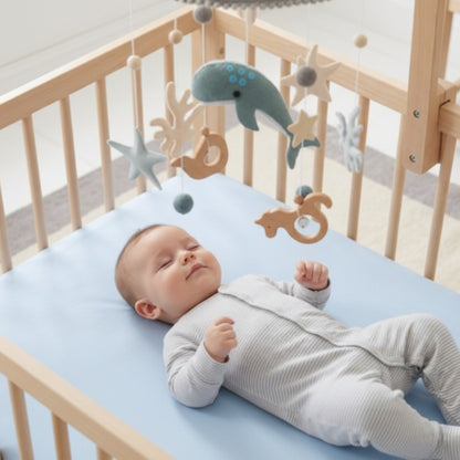 mobile bebe en feutre naturel sommeil serein Rêve Marin