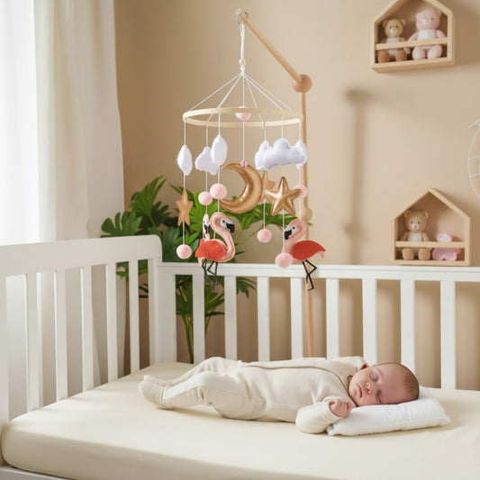 mobile bébé flamant rose sommeil serein sweetdreams