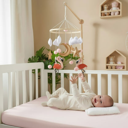 mobile bébé flamant rose stimulant sweetdreams