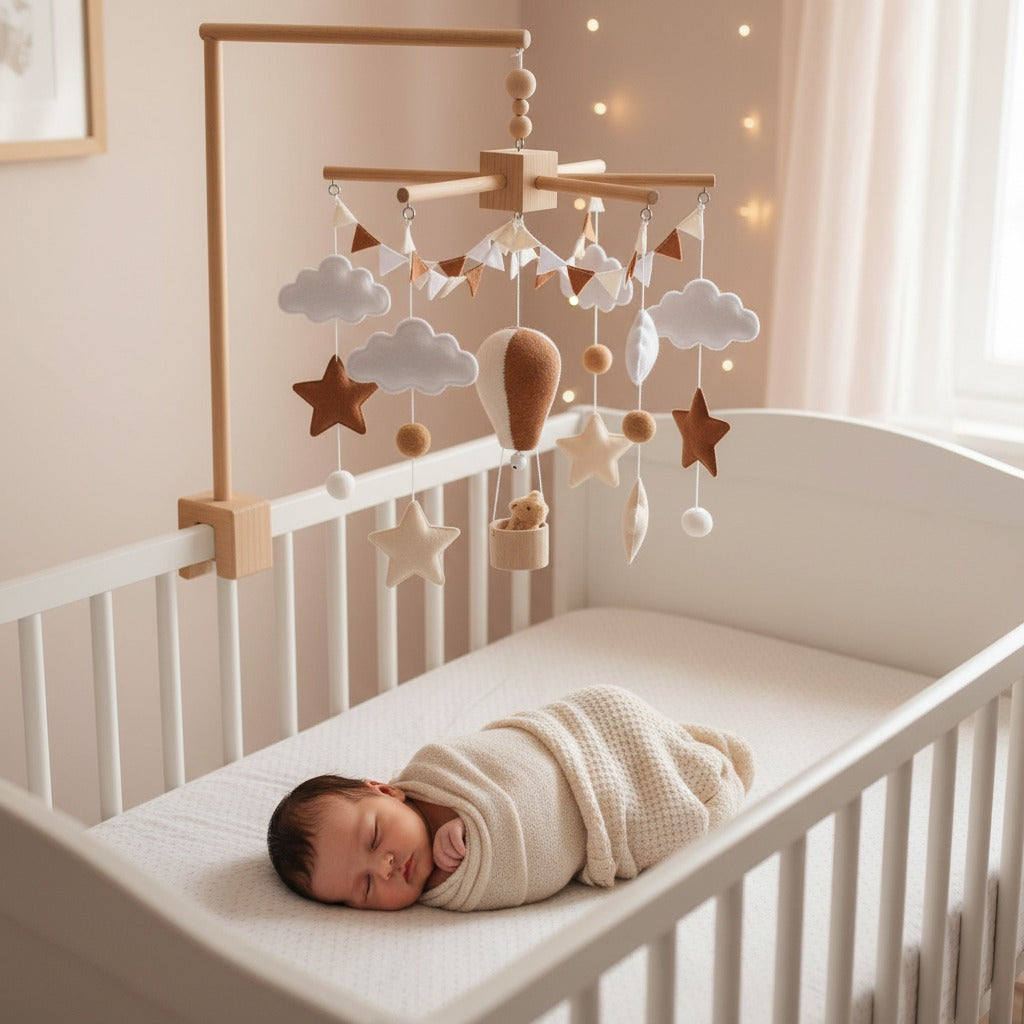 mobile bebe montgolfière sommeil paisible - douceur apaisante
