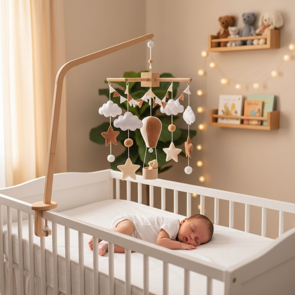 mobile bebe montgolfière sommeil serein douceur apaisante