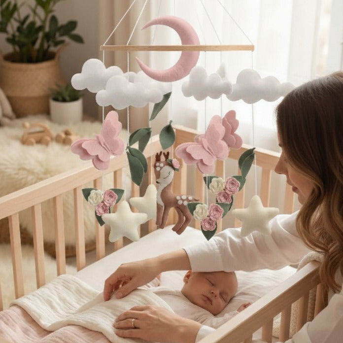mobile bébé sommeil paisible Feutre Artisanal