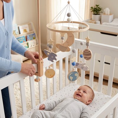 Mobile bebe stimulant pour bébé - Douce Galaxie