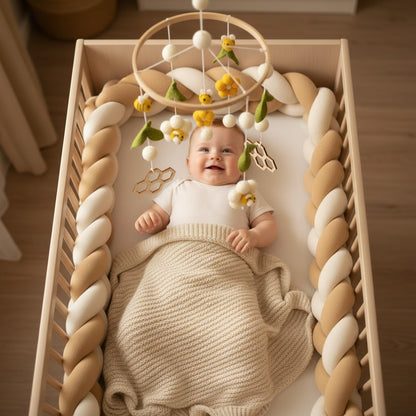 mobile bébé stimule en douceur artisanal bois feutrine