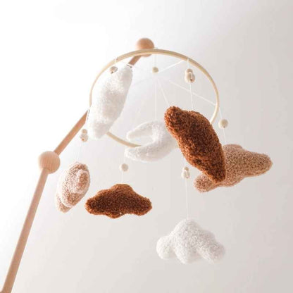 mobile musique bebe doux léger Nuages Marron Berceuses Apaisantes