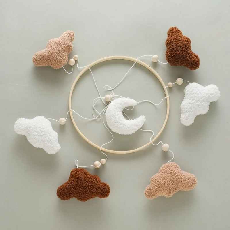 mobile musique bebe doux mignon Nuages Marron Berceuses Apaisantes