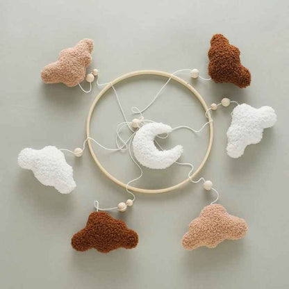 mobile musique bebe doux mignon Nuages Marron Berceuses Apaisantes