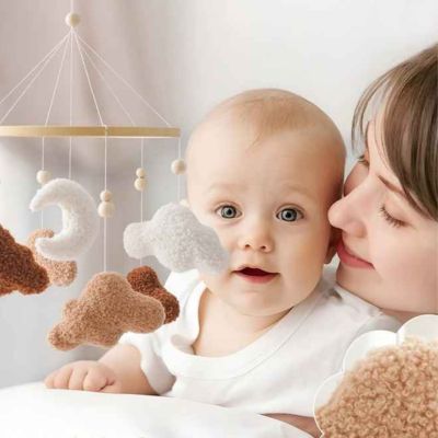 Mobile musique bebe doux réconfortant Nuages Marron Berceuses Apaisantes