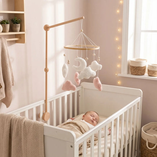mobile pour bébé doux sommeil paisible woodencribbell nuages