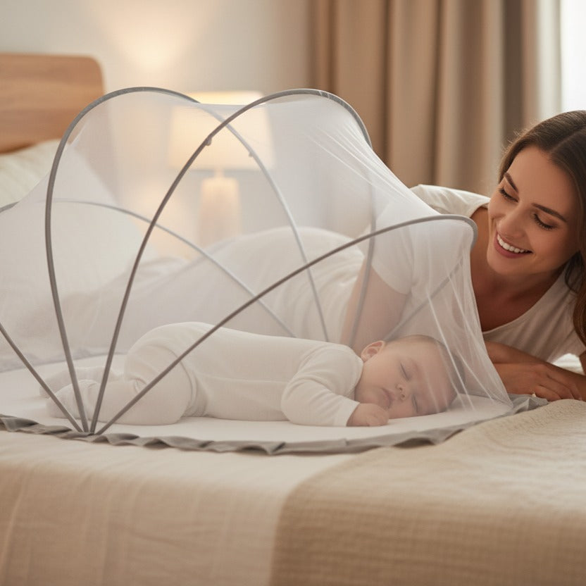 moustiquaire bebe lit sommeil paisible pliable naturelle