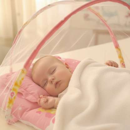 moustiquaire lit bébé sommeil paisible sleepnest rose