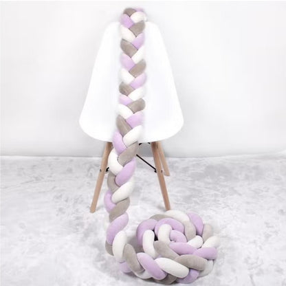 natte de lit violet blanc gris élégante Tresse Protectrice en Coton