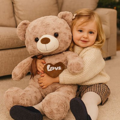 Ours en peluche en coton doux apaisante - Artisanal Doux
