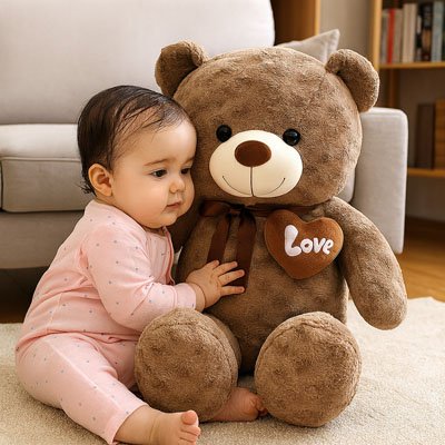 Ours en peluche en coton doux marron - Artisanal Doux