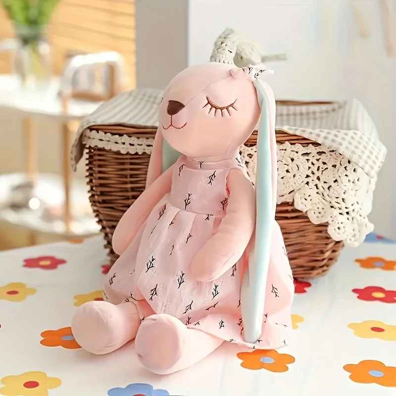 peluche lapin douce avec robe amovible Douceur Câline