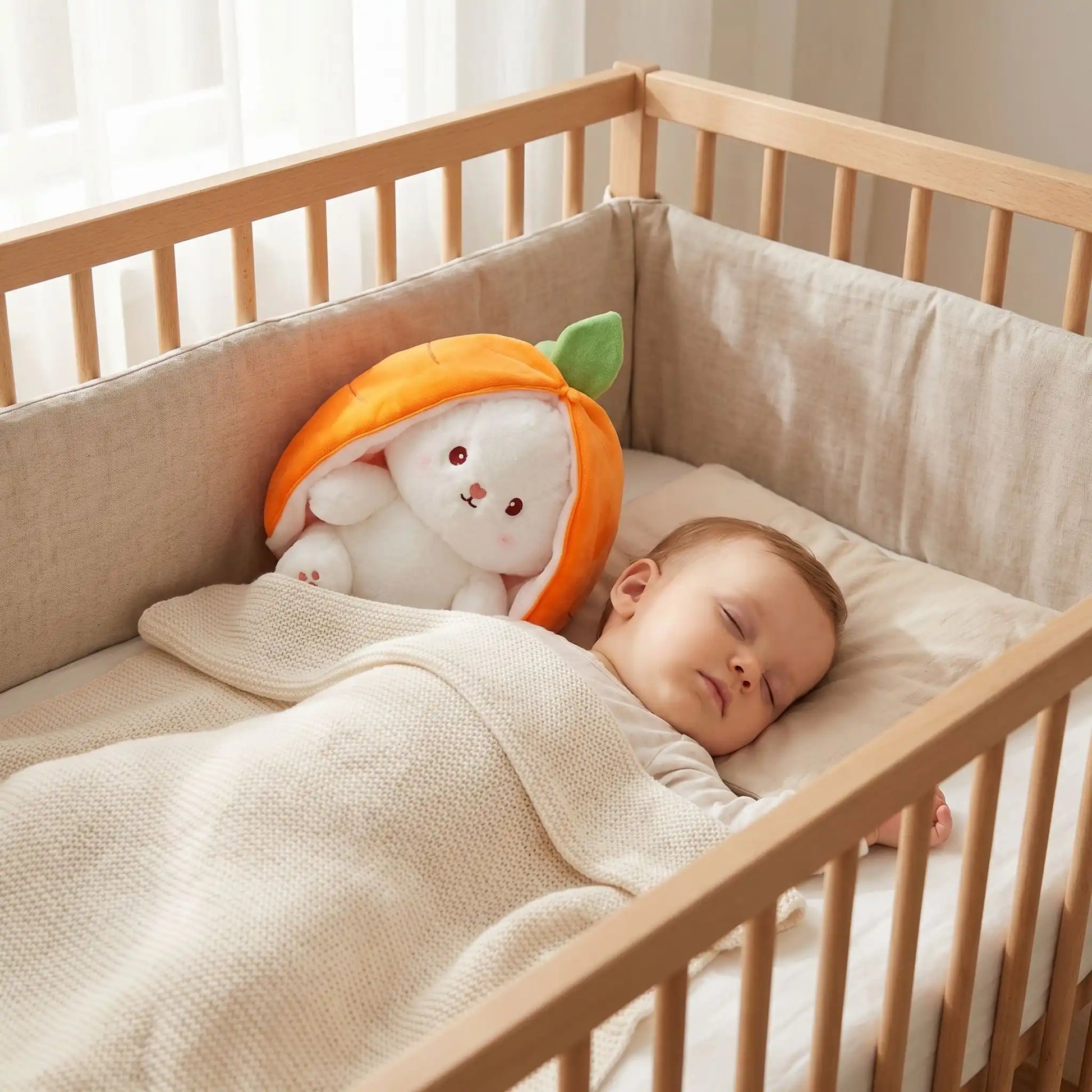 peluche lapin douce carotte sommeil paisible Doudou Réconfortant