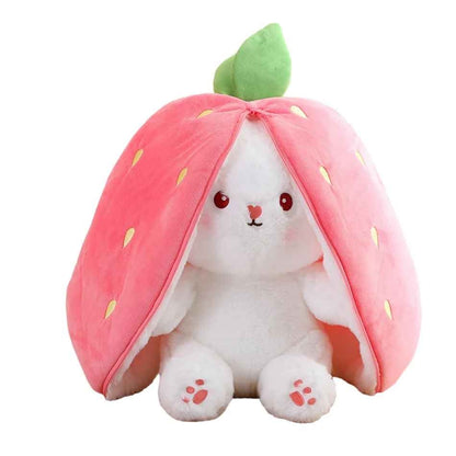 peluche lapin douce fraise Doudou Réconfortant