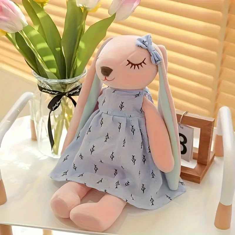 Peluche lapin douce moelleuse bleue Douceur Câline
